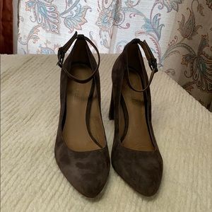 Madewell Cara ankle strap heel in wild boar